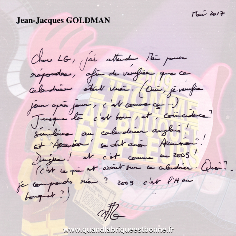 Jean-Jacques Goldman apprécie son calendrier spécial Enfoirés
